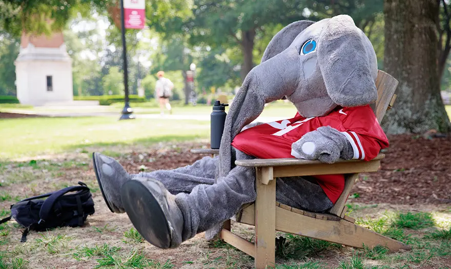 Big Al relaxing in a lawn chair on the Quad